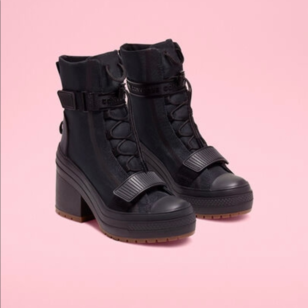 Black converse boots. GR82 combat boots**Worn once
